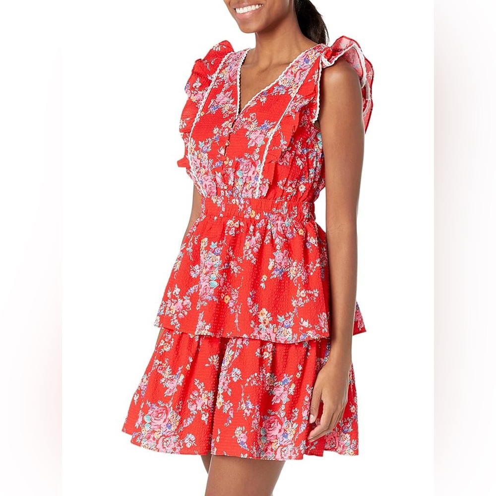 NWT Betsy Johnson Bush Gardens Seersucker Mini Dress Size S